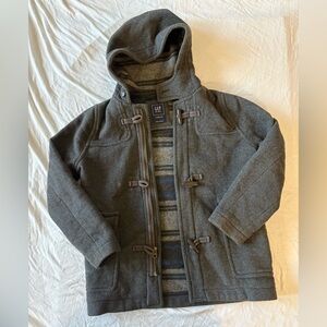 Gap Kids Vintage Boys Large Regular Winter Blanket Lined Hooded Wool Duffle Coat